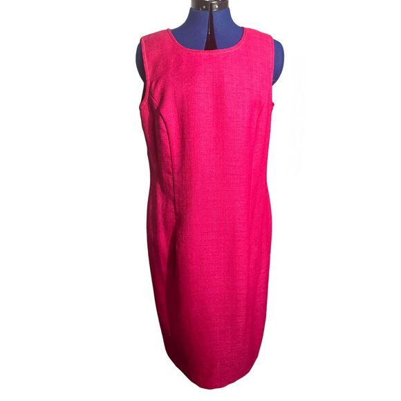 Vintage Leslie Fay Pink Two-Piece Dress Suit | Jacket & Sleeveless Dress US 16P - Picture 4 of 11